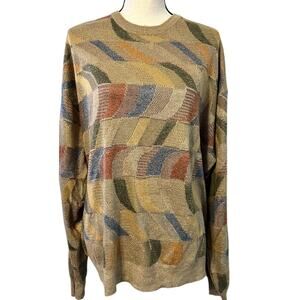 Vintage y2k TravelSmith Patchwork Crewneck Sweater (XL Men)